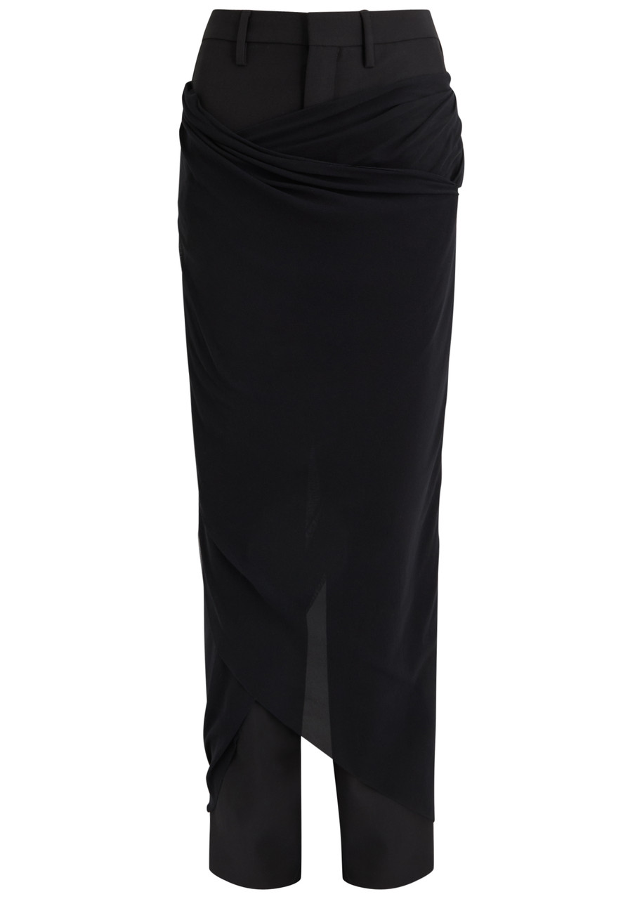 Jean Paul Gaultier Panelled Wool Trousers - Black - 42 (UK14 / L)