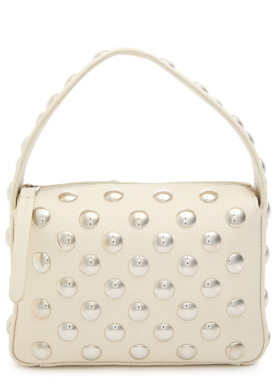 Khaite Elena Mini Studded Leather top Handle bag - Off White - One Size