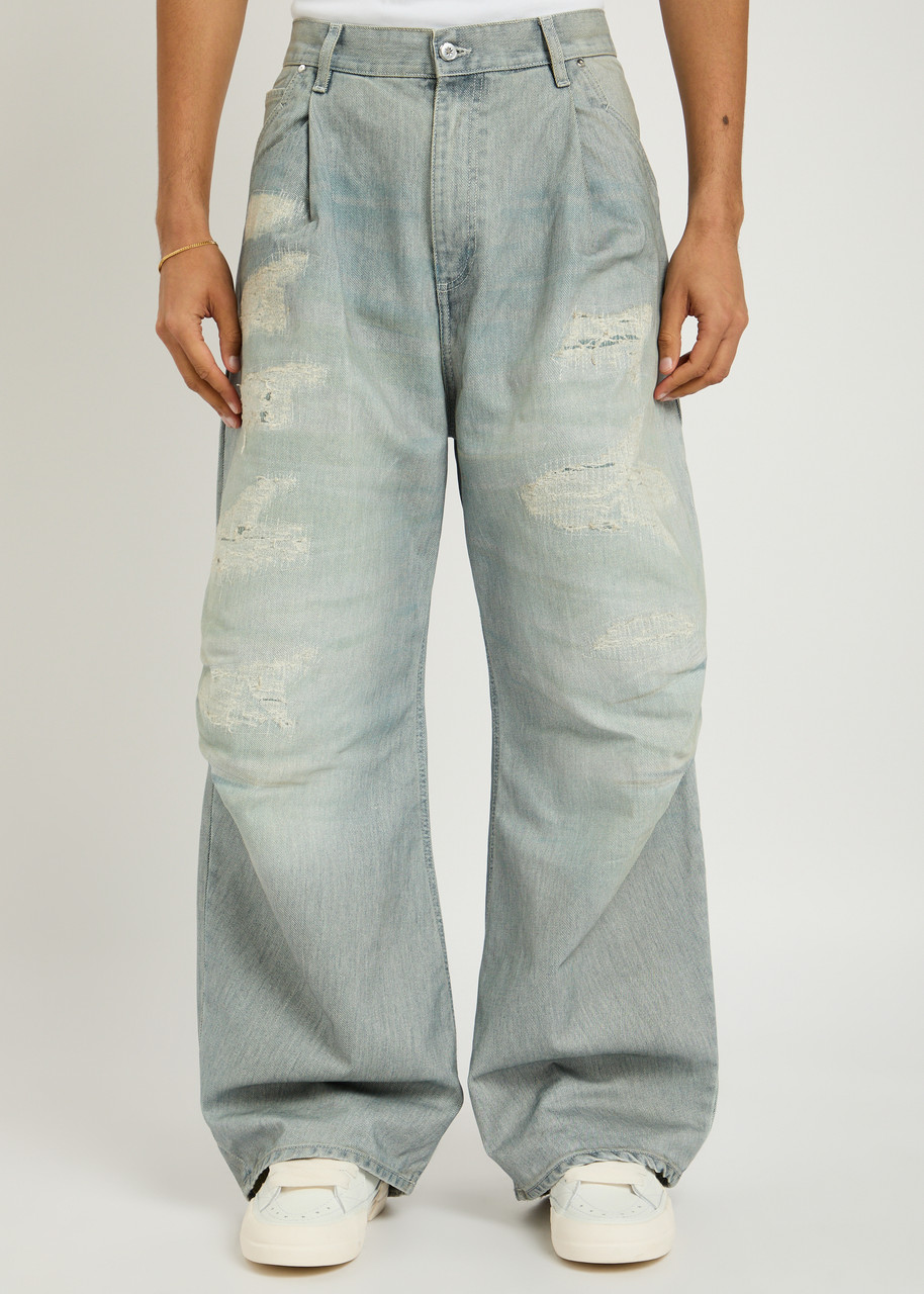 Pdf Channel Fat Angelo Distressed Wide-leg Jeans In Blue