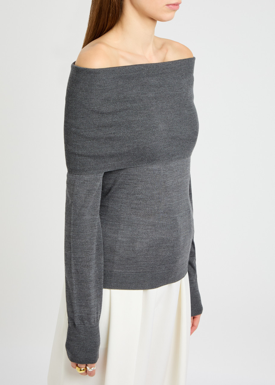 Stella Mccartney Off-the-shoulder Virgin Wool Sweater