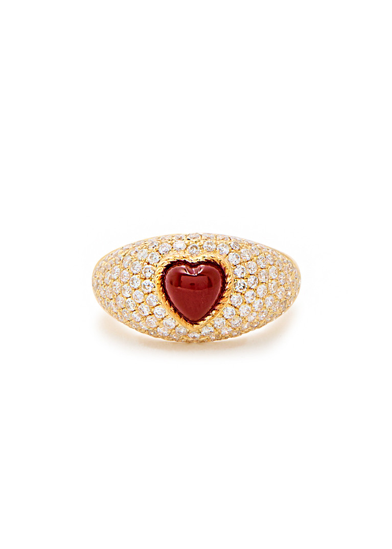 Yvonne Léon Yvonne Leon Mini Dôme Coeur 9kt Gold Ring