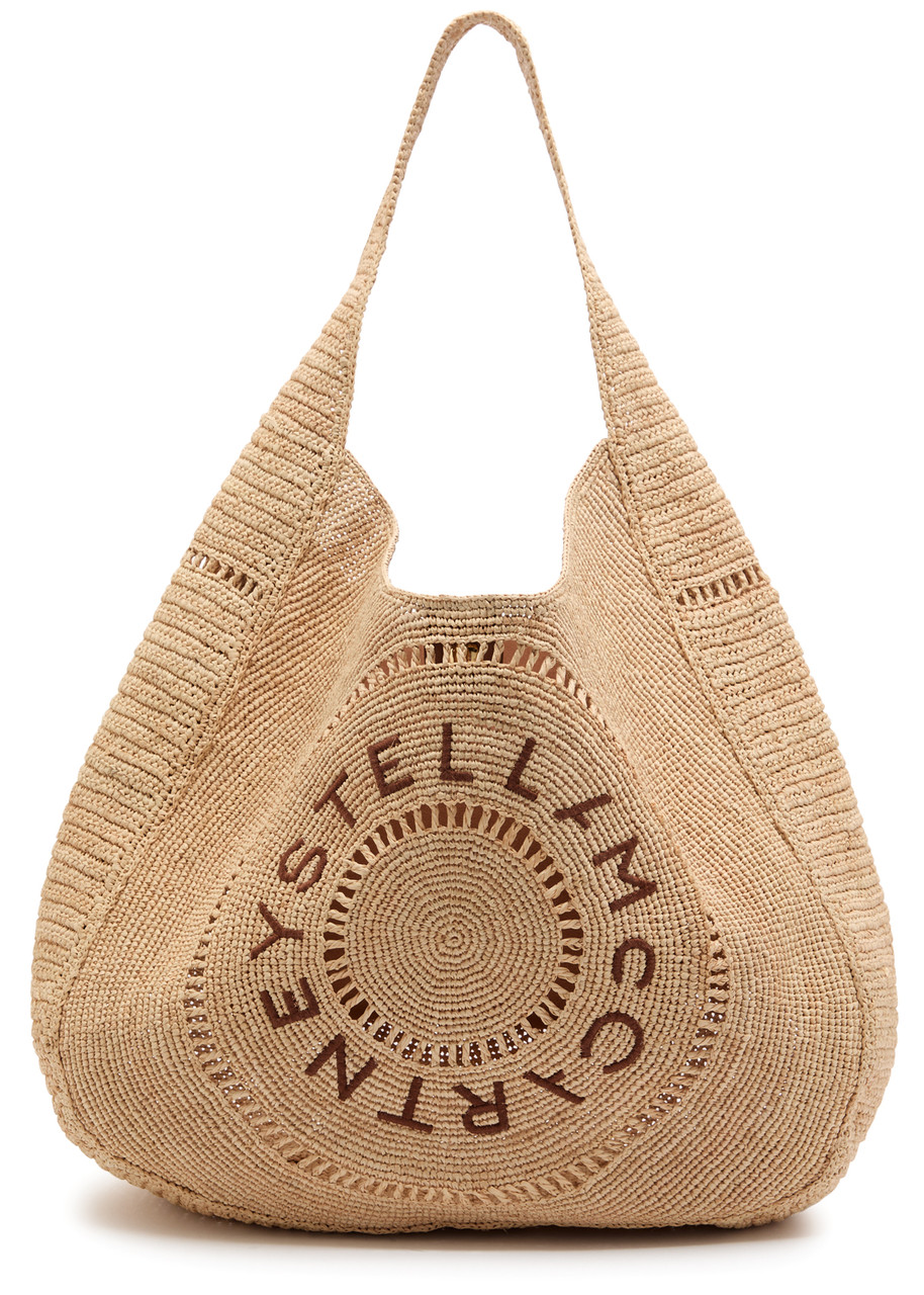 Stella Mccartney Logo Raffia Shoulder Bag