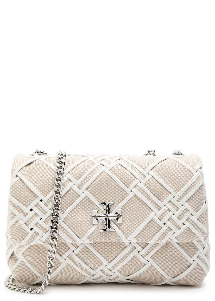 Tory Burch Kira Small Woven Canvas Shoulder bag - Natural