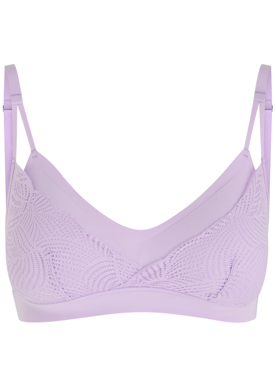 Chantelle Lace-embellished Padded Bralette - Lilac - XS/S (UK6-8 / S)