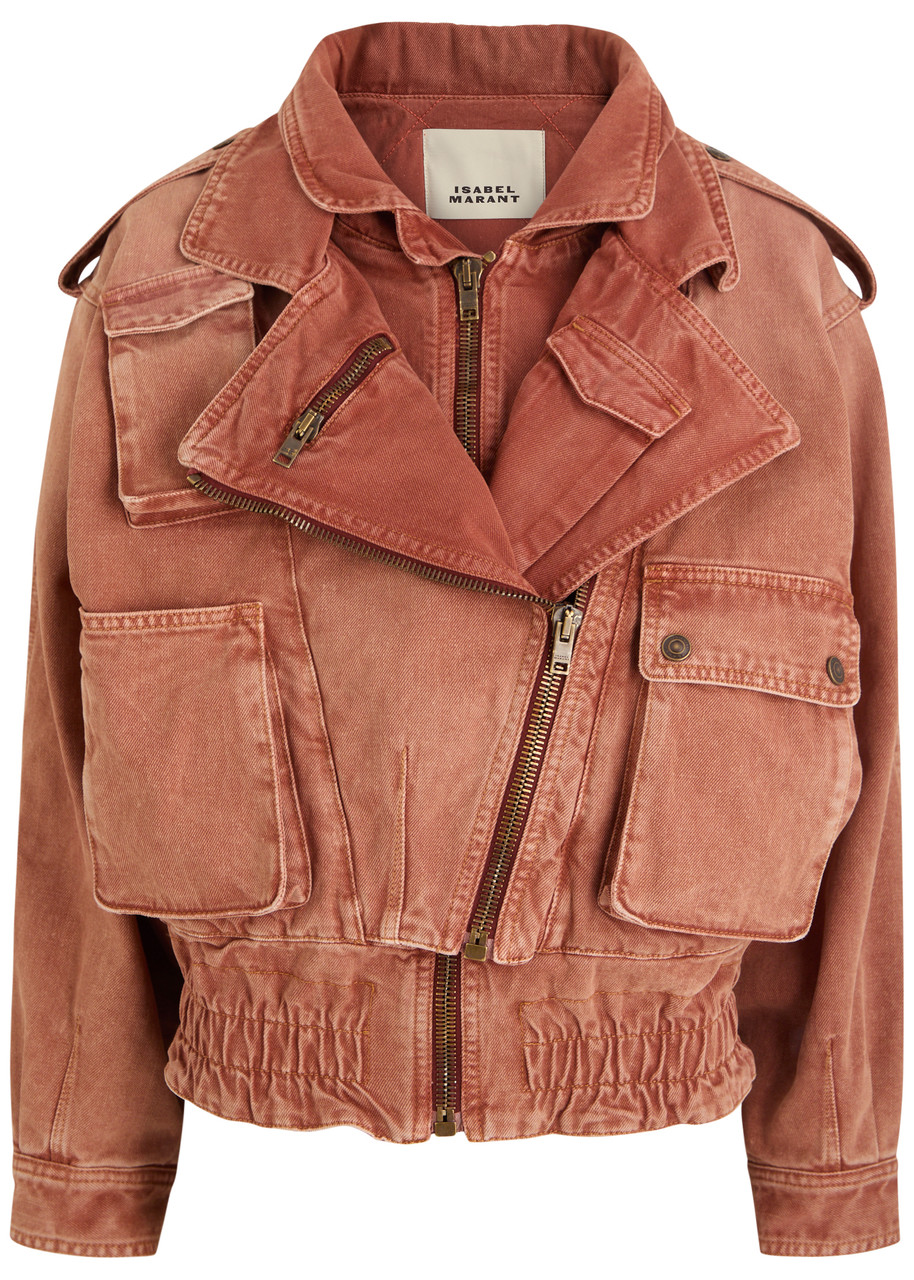 Isabel Marant Aneli Padded Denim Jacket - Orange