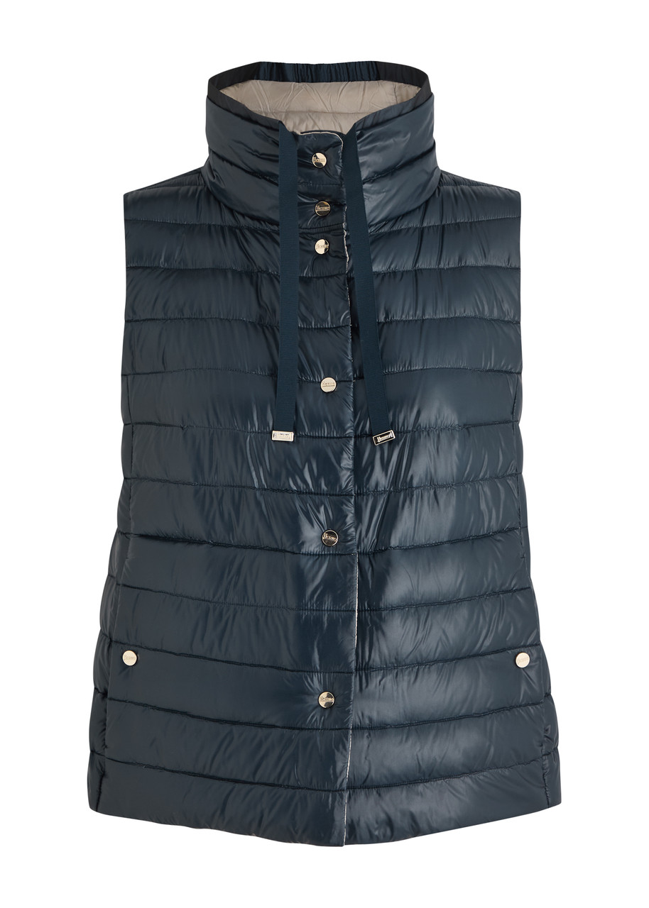 Herno Ultralite Reversible Quilted Shell Gilet - Navy