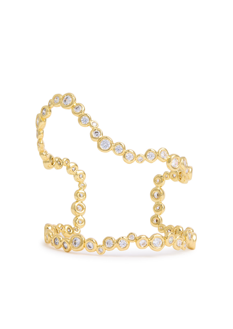 Alexis Bittar Asterales Crystal-embellished 14kt Gold-plated Cuff - One Size