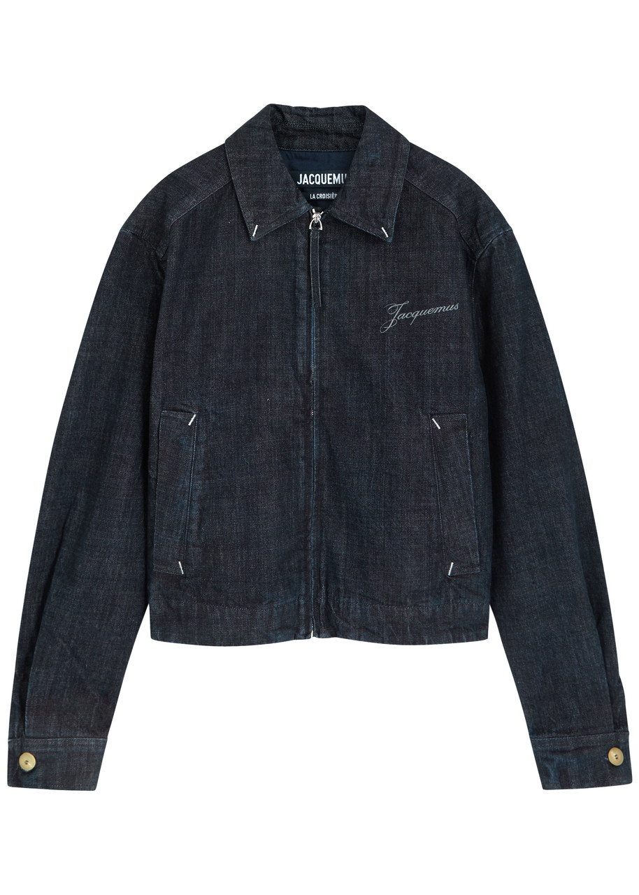 Jacquemus La Veste De-nîmes Crocodile-effect Canvas Jacket - Navy
