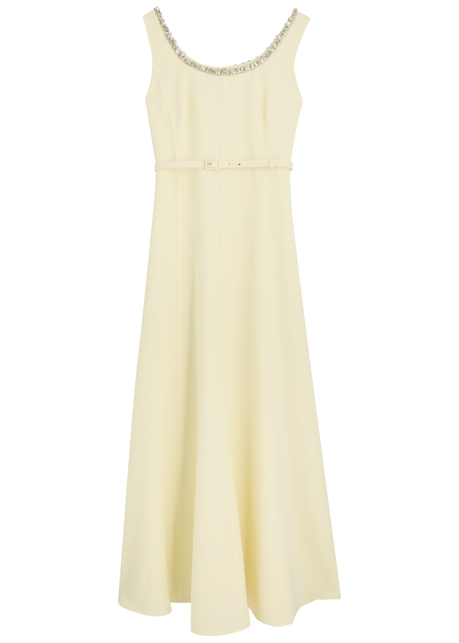 Roland Mouret Cady Crustal-embellished Crepe Maxi Dress