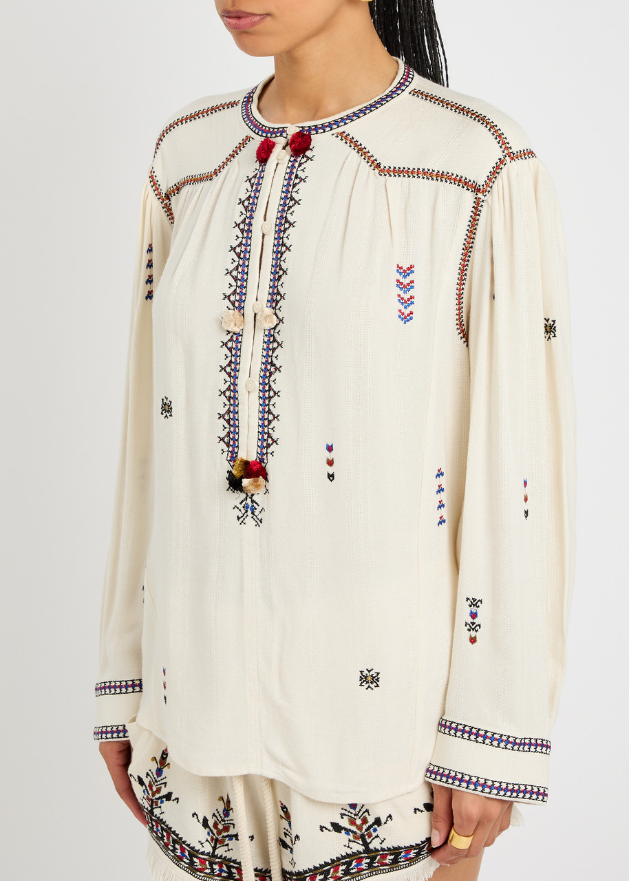 Isabel Marant Étoile Pelson Embroidered Woven Blouse