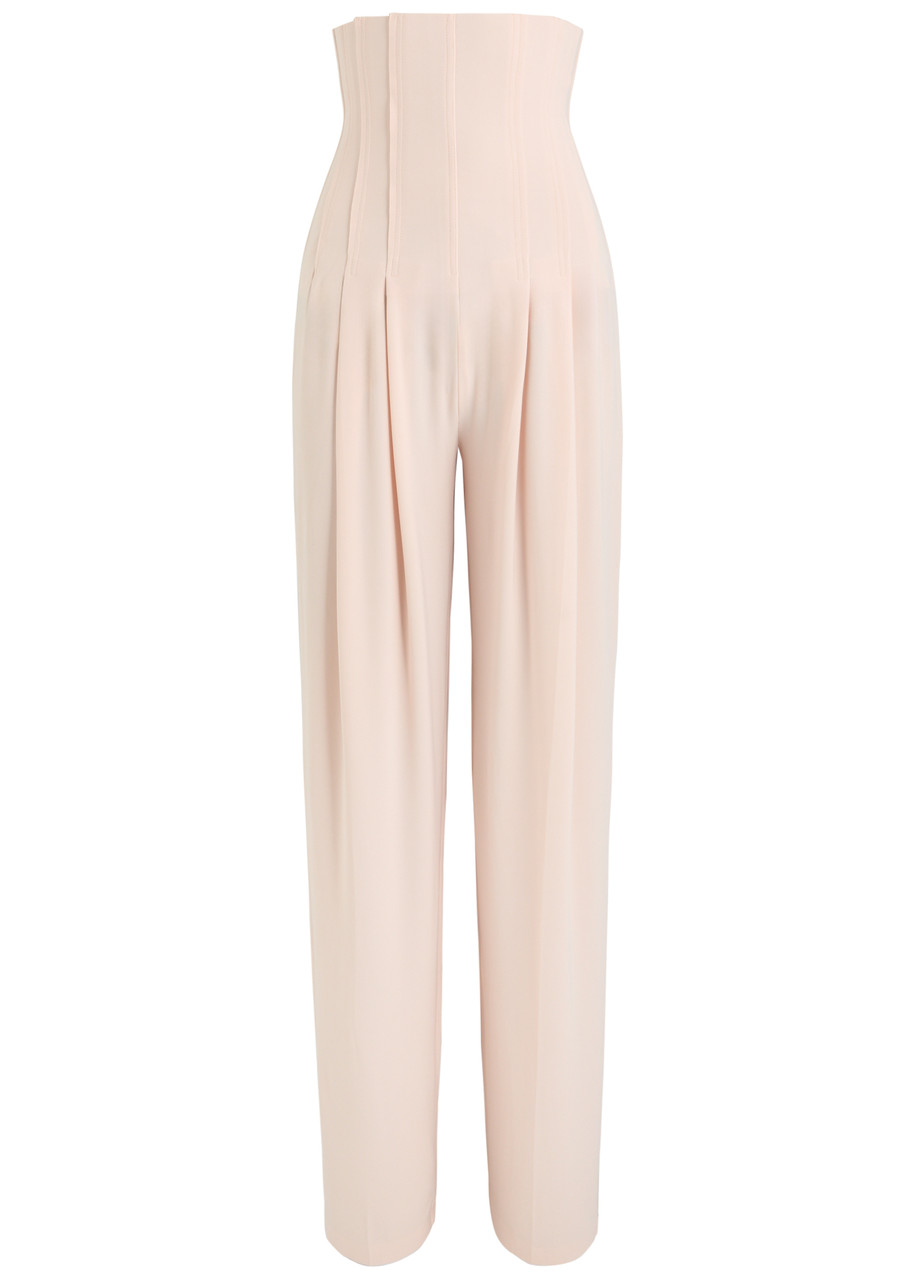 Norma Kamali High Waist Stretch-jersey Trousers - Light Pink - M (UK12 / M)