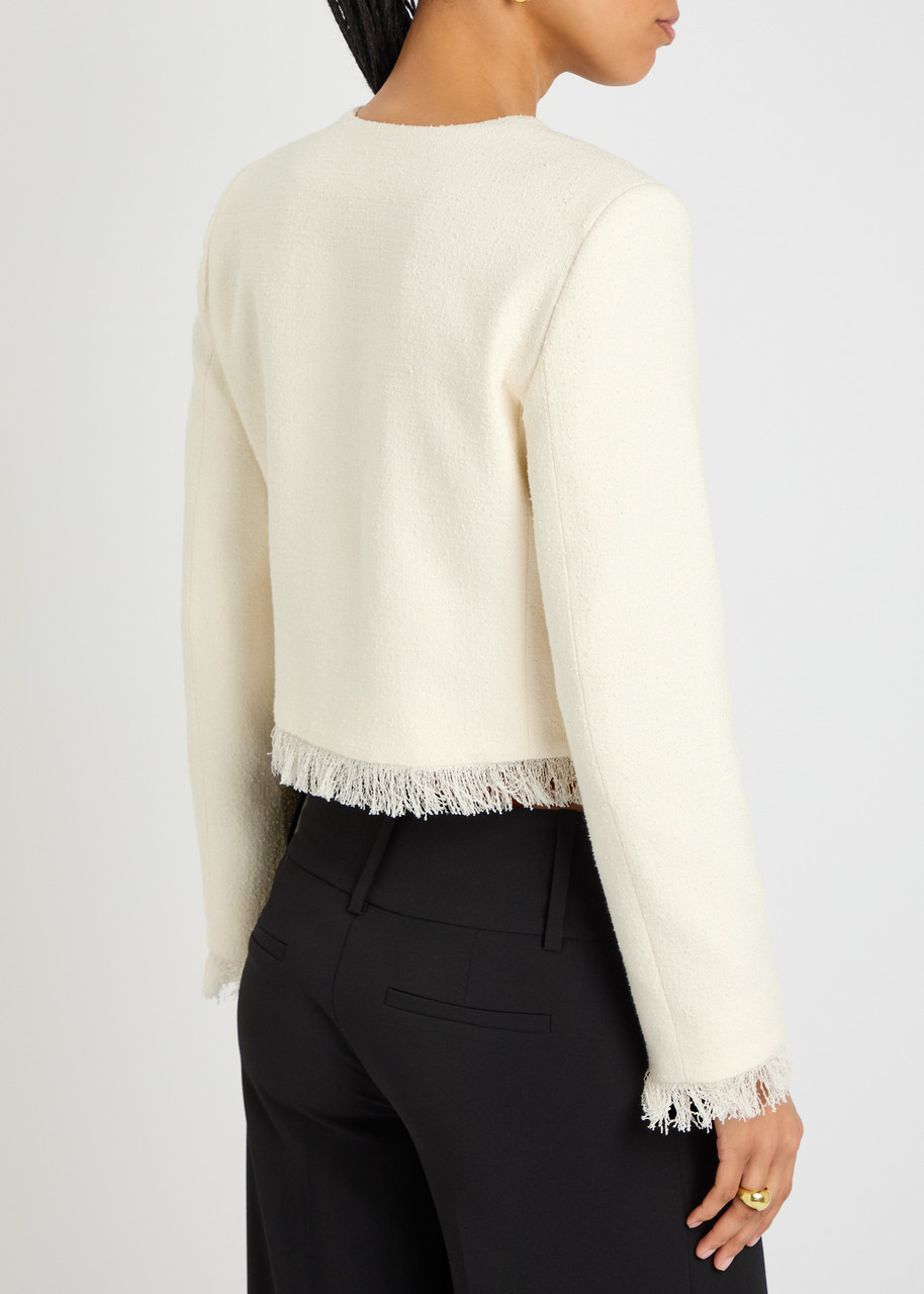  Frame The Tweed Jacket - White - Xs (uk6 / Xs) 
