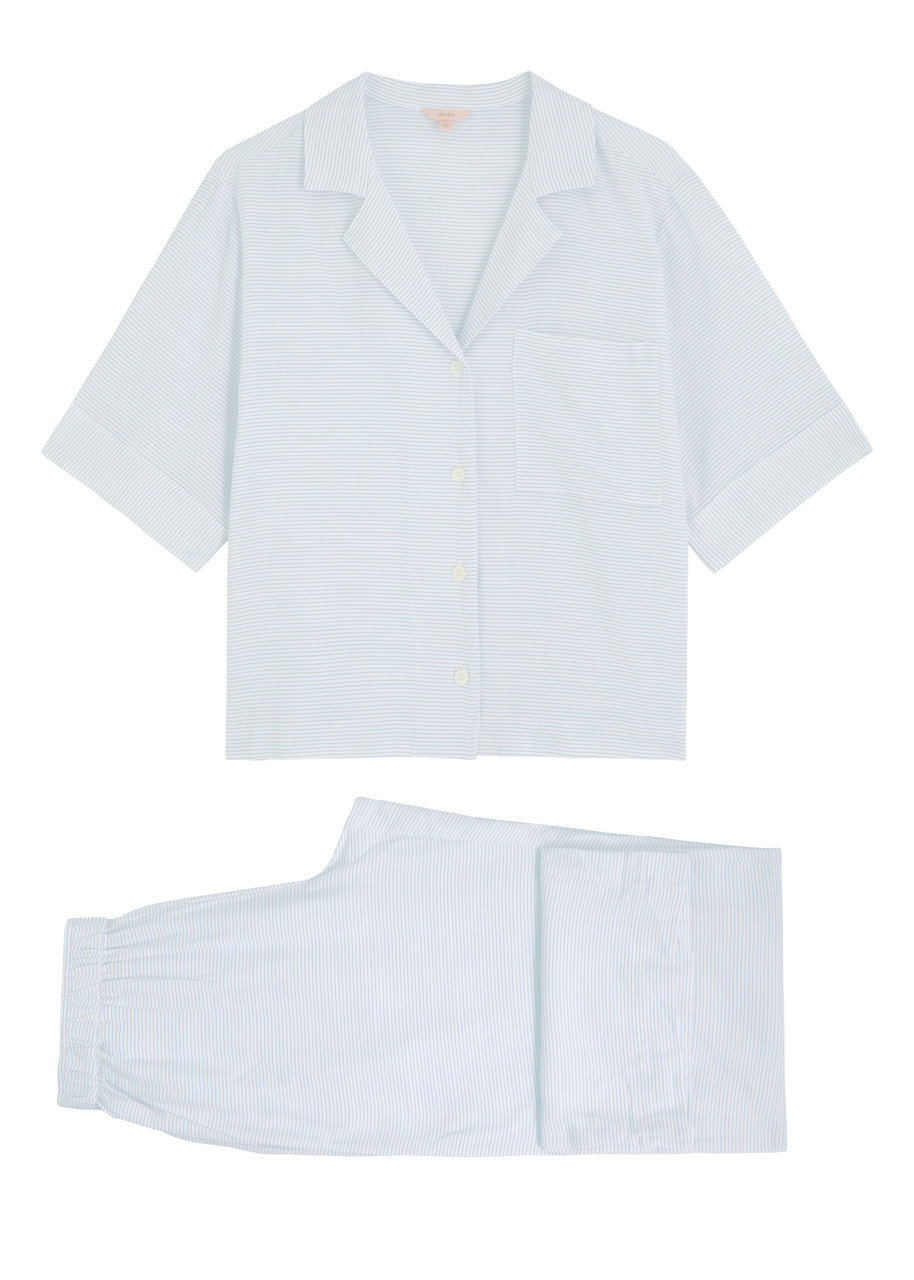 Eberjey Nautico Striped Jersey Pyjama set - White - S (UK8-10 / S)