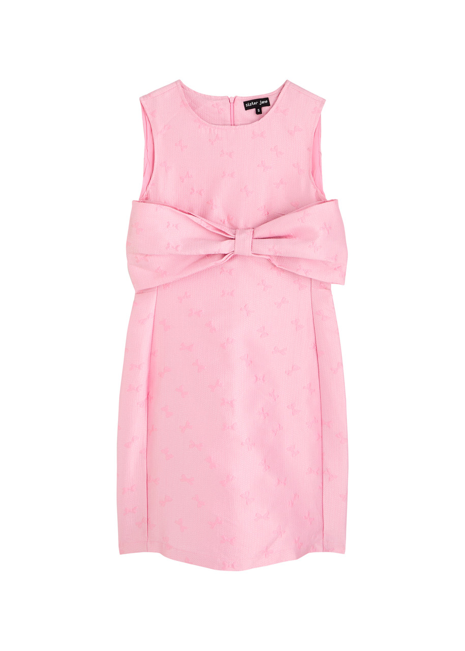 Sister Jane Gali Bow-jacquard Woven Mini Dress - Pink - 10 (UK10 / S)
