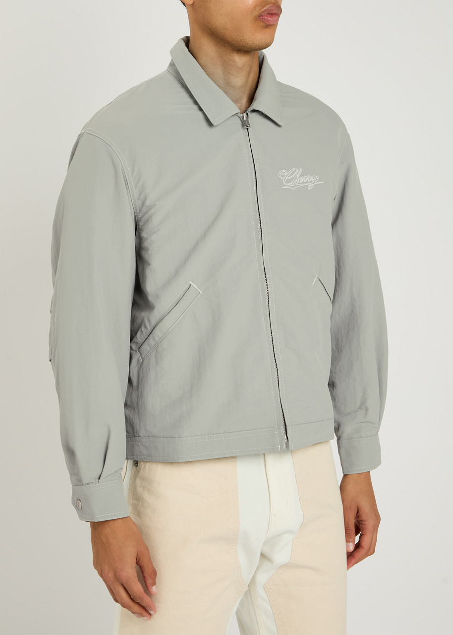  Cherry Los Angeles Logo-embroidered Shell Jacket - Grey - Xl 