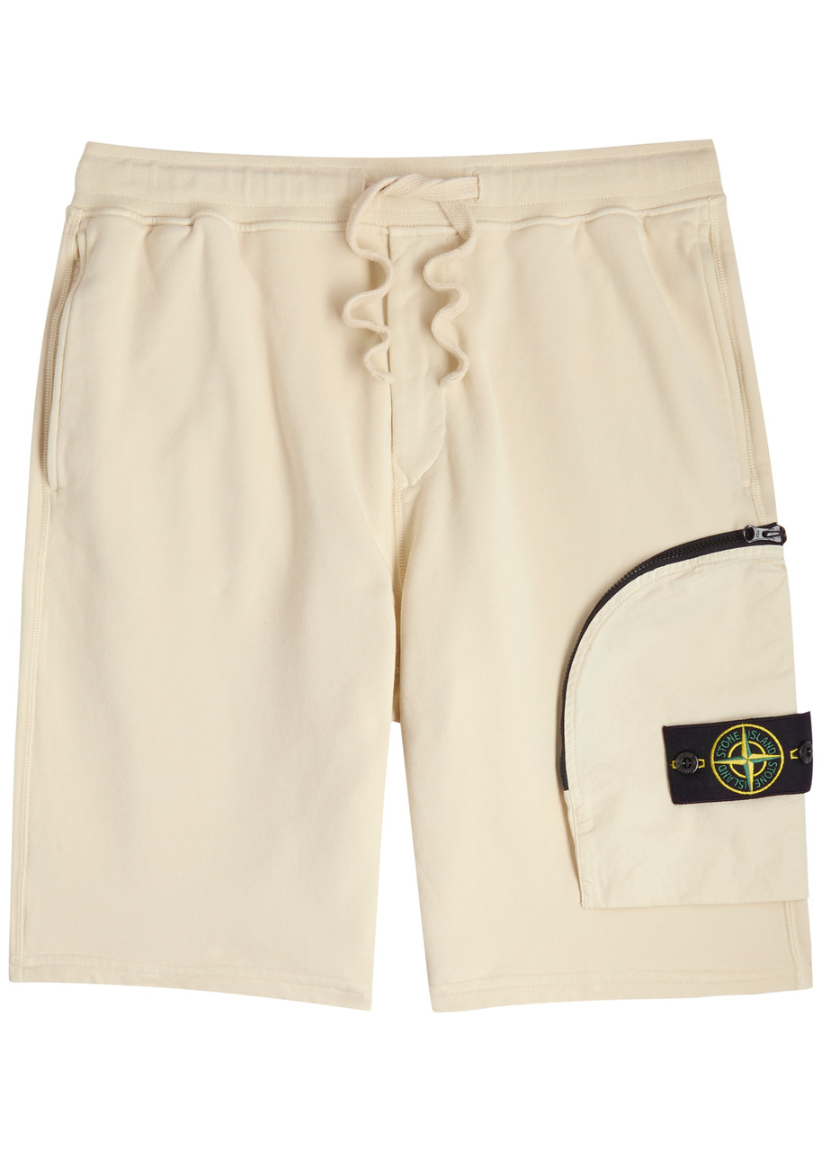 Stone Island Logo Cotton Shorts - Beige - XL