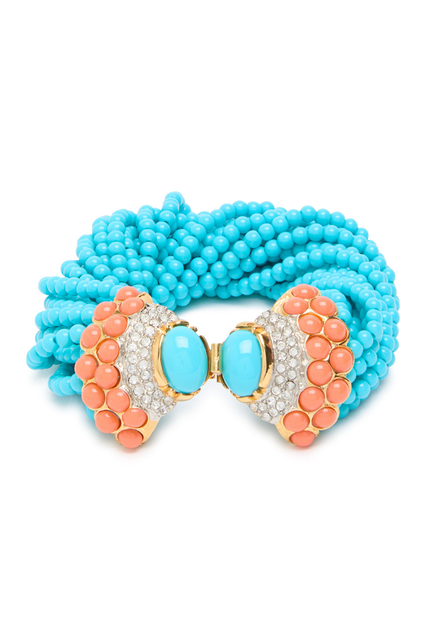 Kenneth Jay Lane Beaded 22kt Gold-plated Bracelet