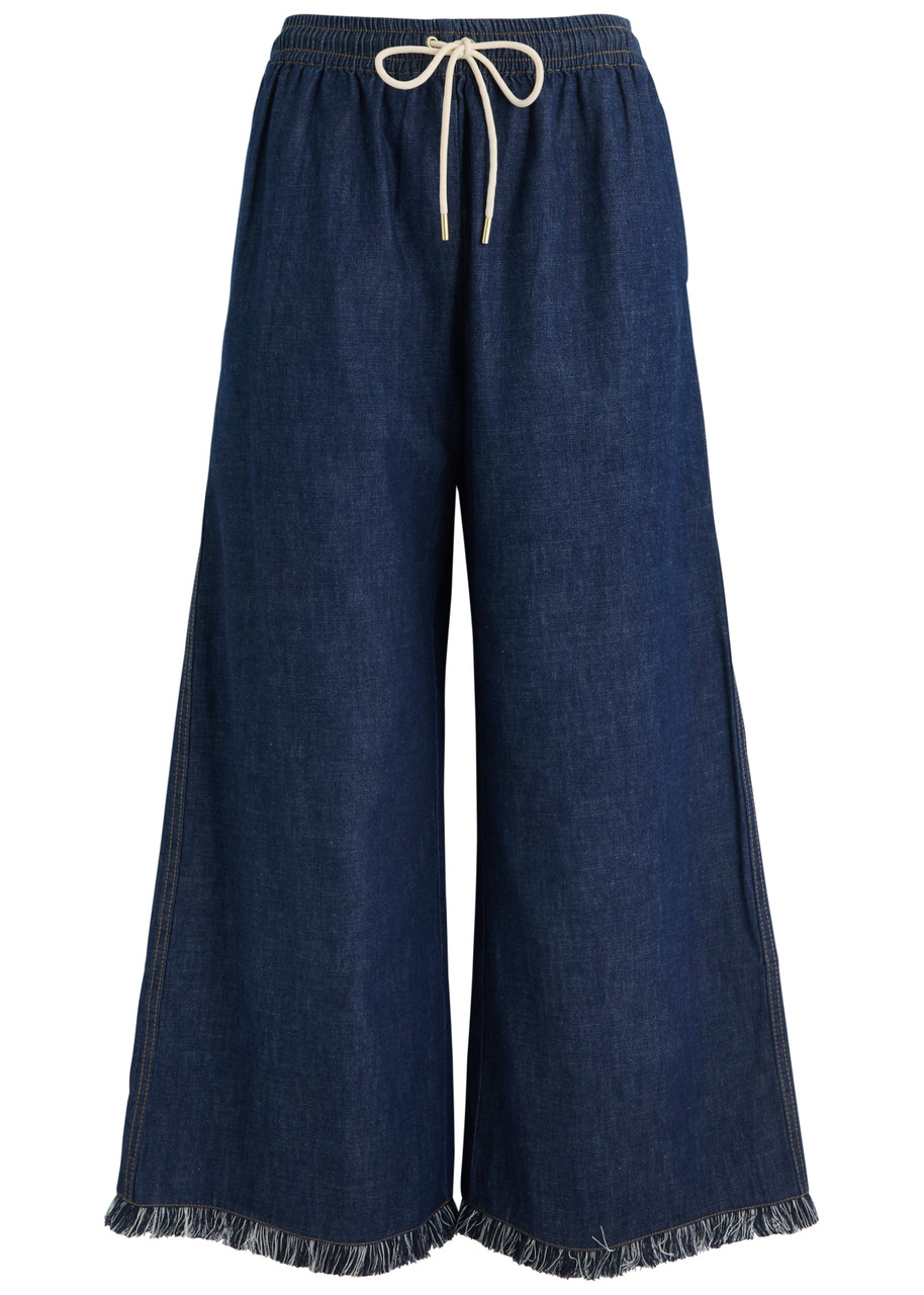 Zimmermann Rhiannon Fringe-trimmed Denim Trousers - 1 (UK 10 / S)