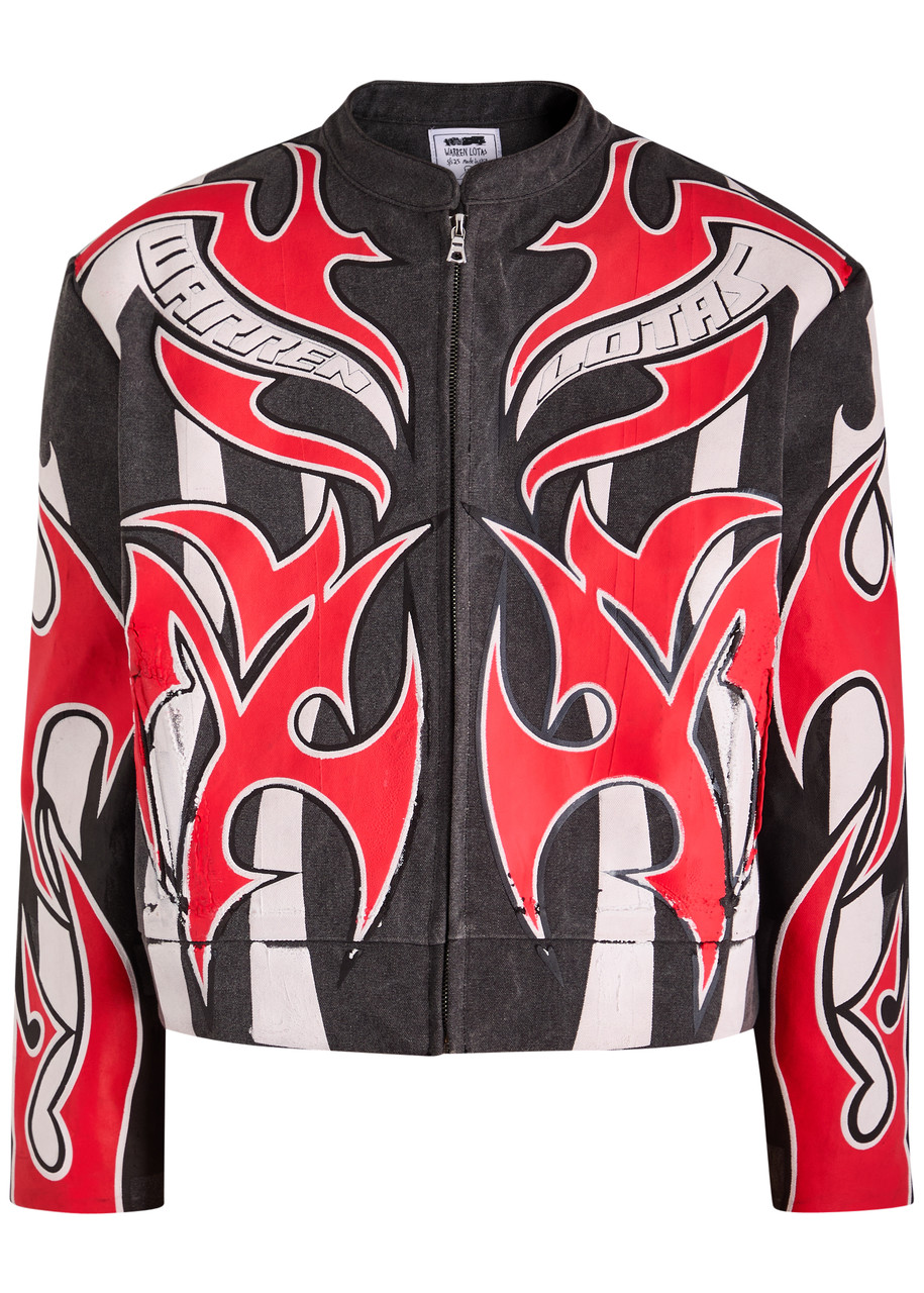 Warren Lotas Plastisol Puff Printed Armor Canvas Jacket