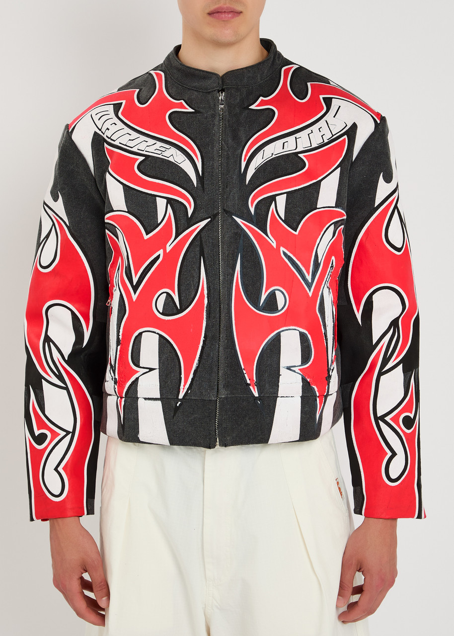 Warren Lotas Plastisol Puff Printed Armor Canvas Jacket