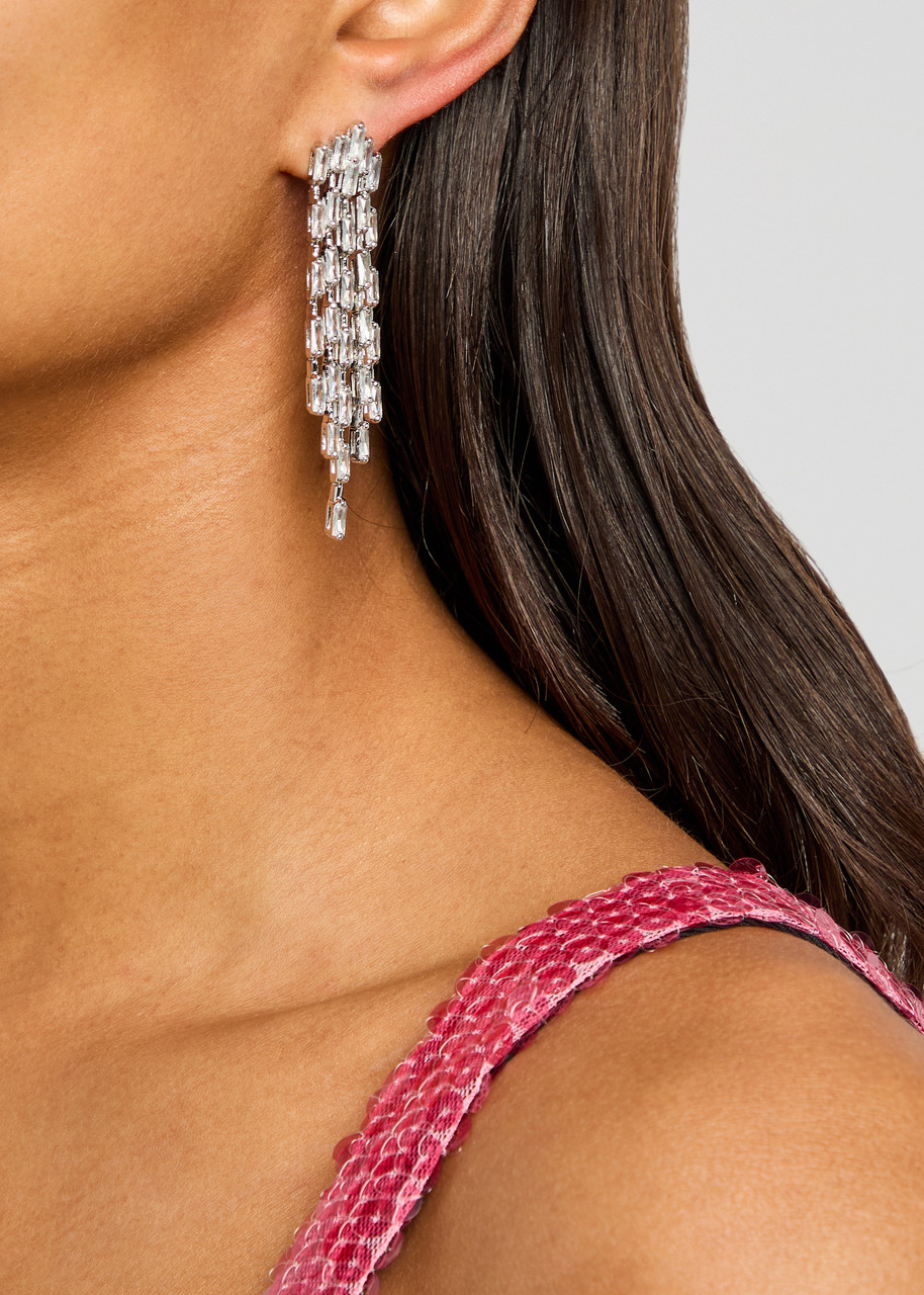 Cz By Kenneth Jay Lane Fringe Sterling Silver Drop Earrings