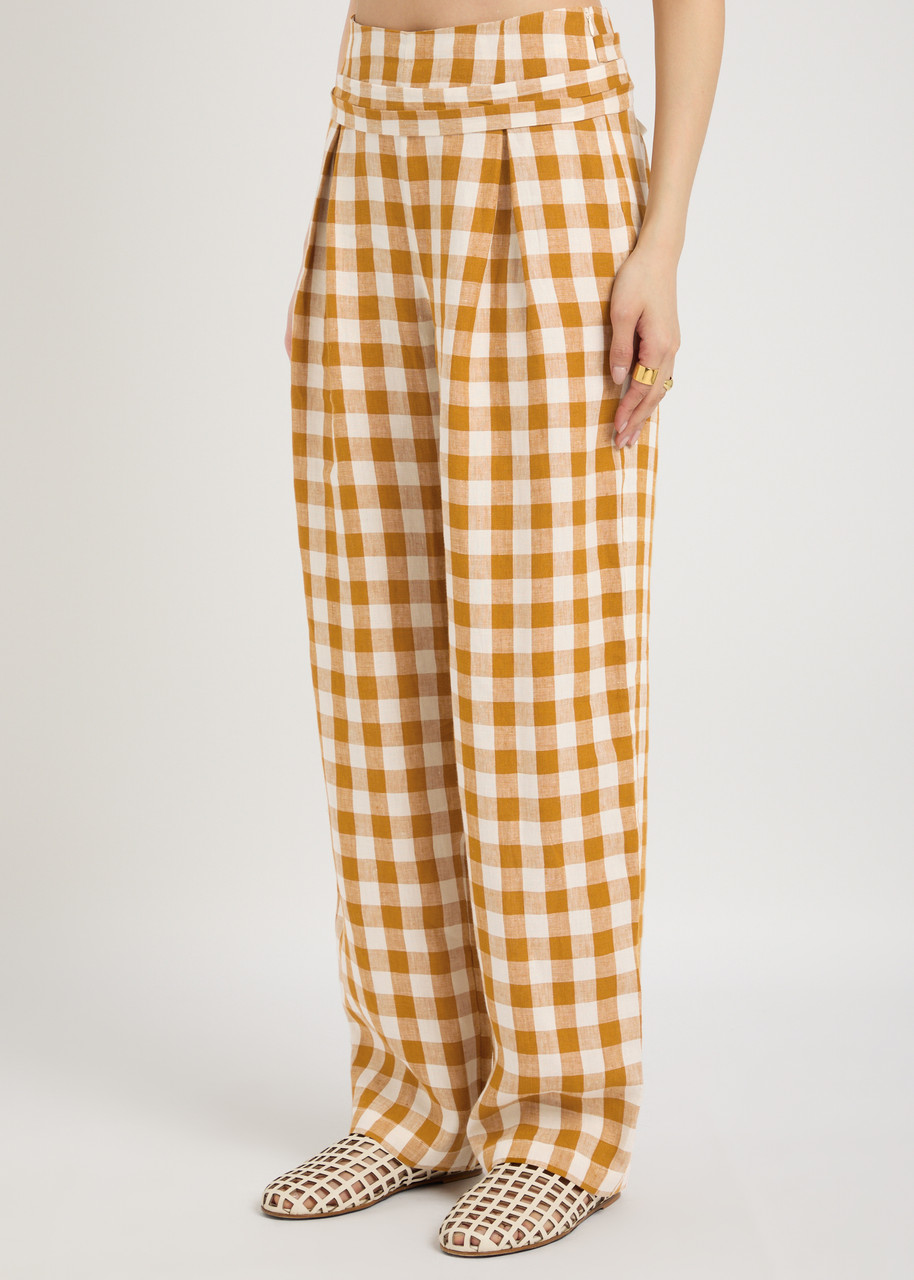 Casa Raki Tina Checked Linen Trousers