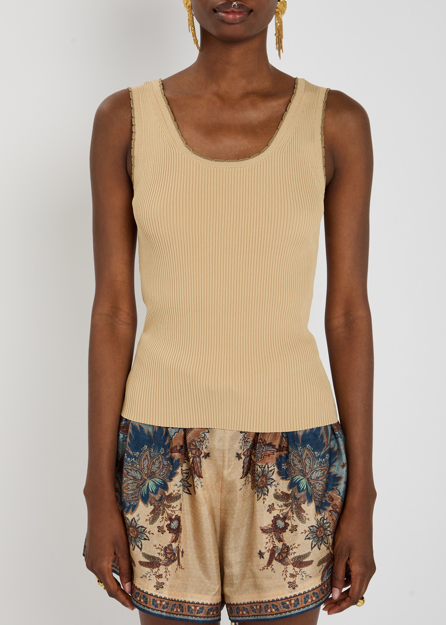 Zimmermann Ascension Scallop Ribbed Stretch-jersey Tank
