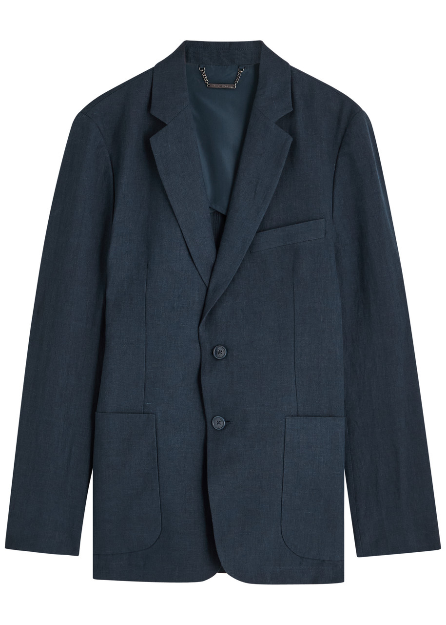 Percival Tailored Linen Blazer - Navy - 50 (UK40 / L)
