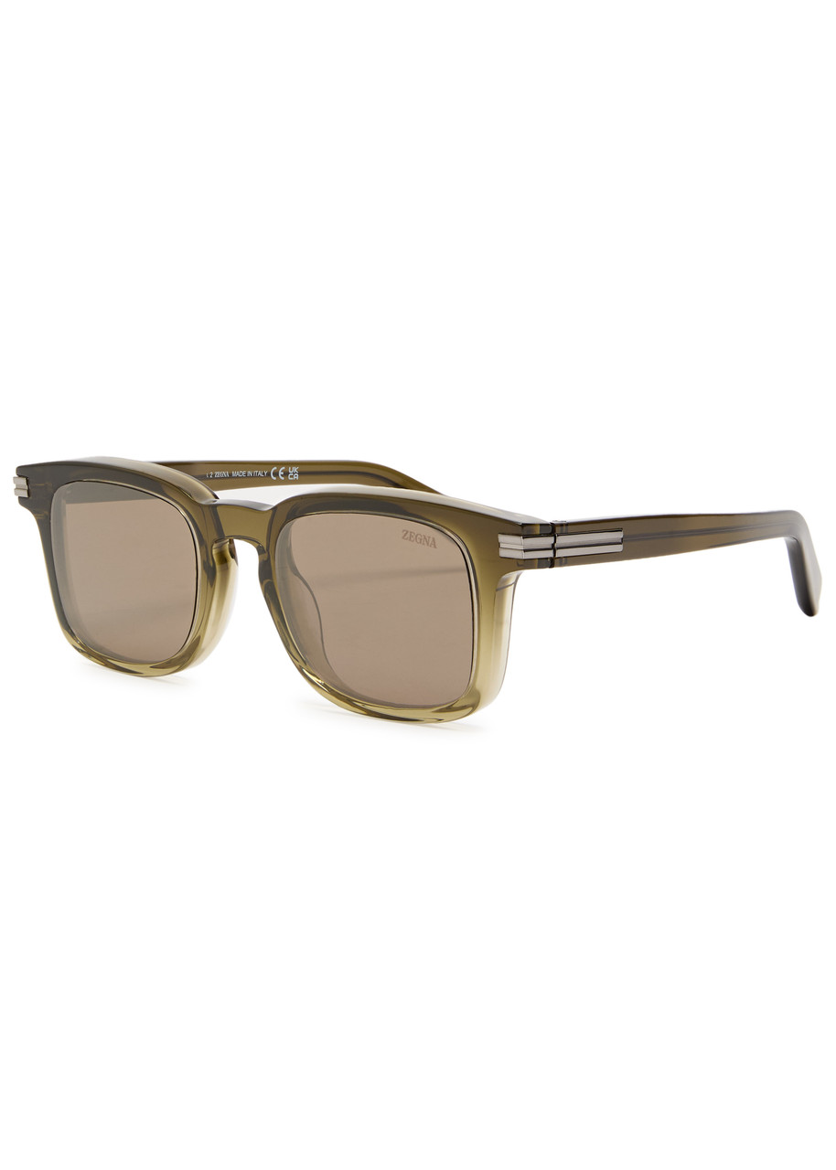Zegna Square-frame Sunglasses - Grey - One Size