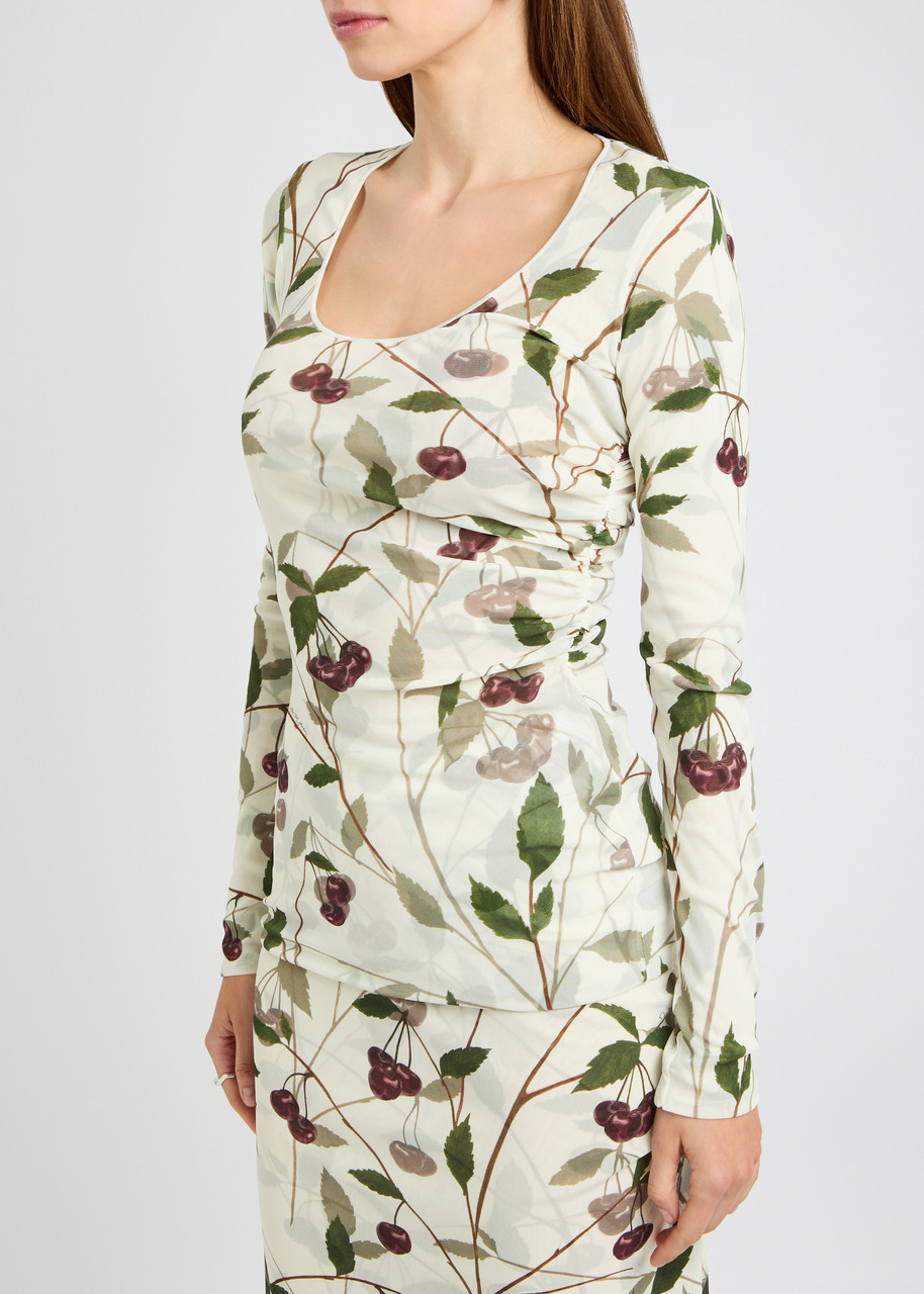 Stella Mccartney Cherry Print Mesh Top