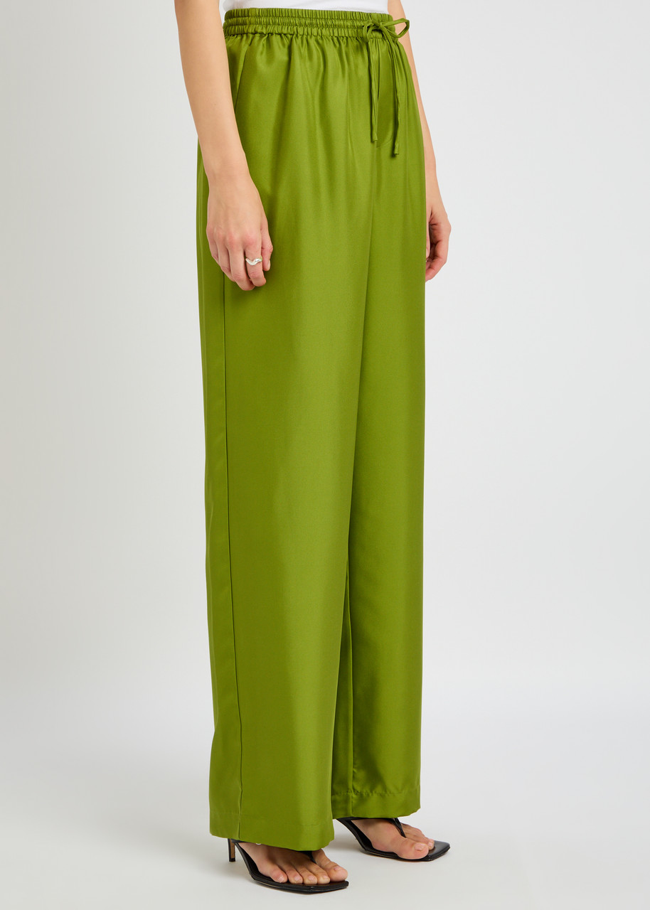 Rohe Relaxed Silk Trousers Garden Green