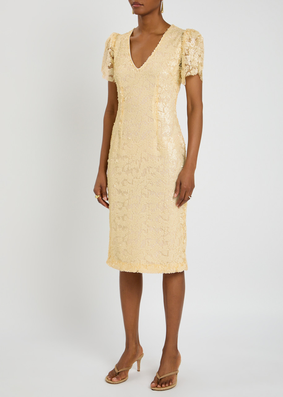 Luxe De Valentina Lucca Sequin-embellished Midi Dress