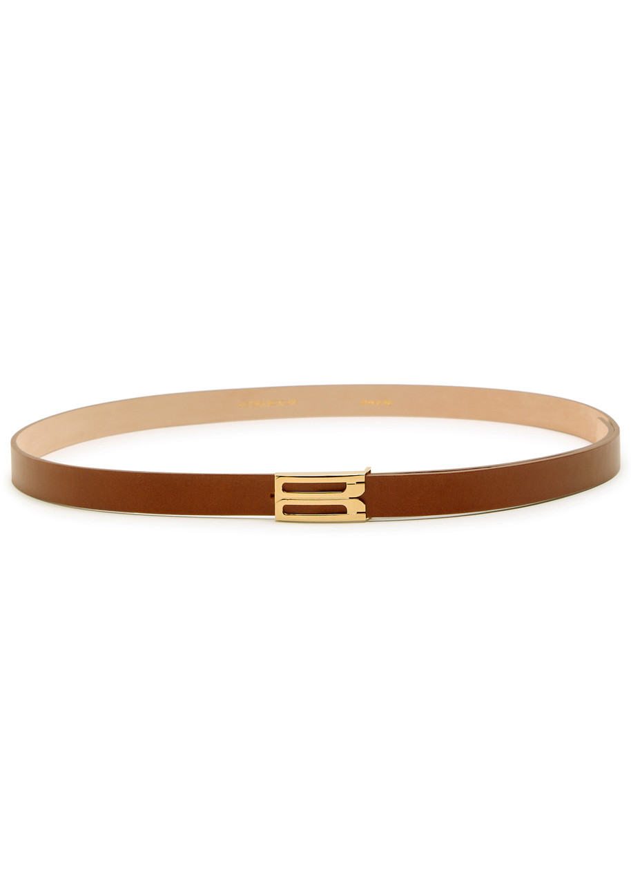 Victoria Beckham Frame Smoothed Leather Belt - Tan - 100 (UK18 / Xxl)