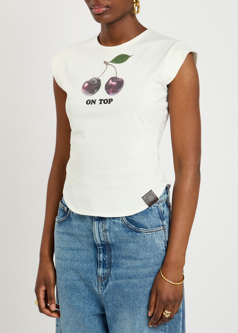 Stella Mccartney Cherry Printed Cotton T-shirt