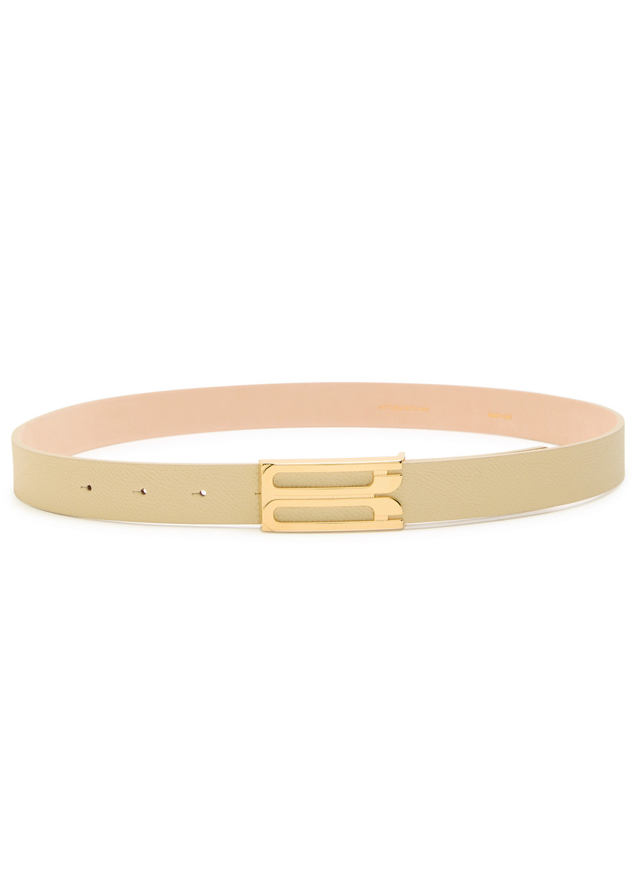 Victoria Beckham Frame Grained Leather Belt - Ivory - 32 (UK10/ M)