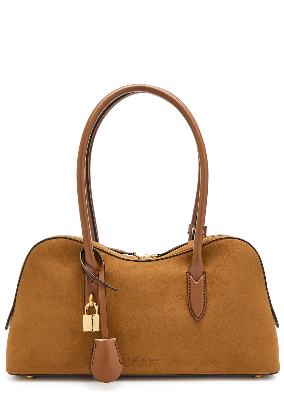 Stella Mccartney Womens Ryder Small Faux-suede Tote Bag Brandy In Brown