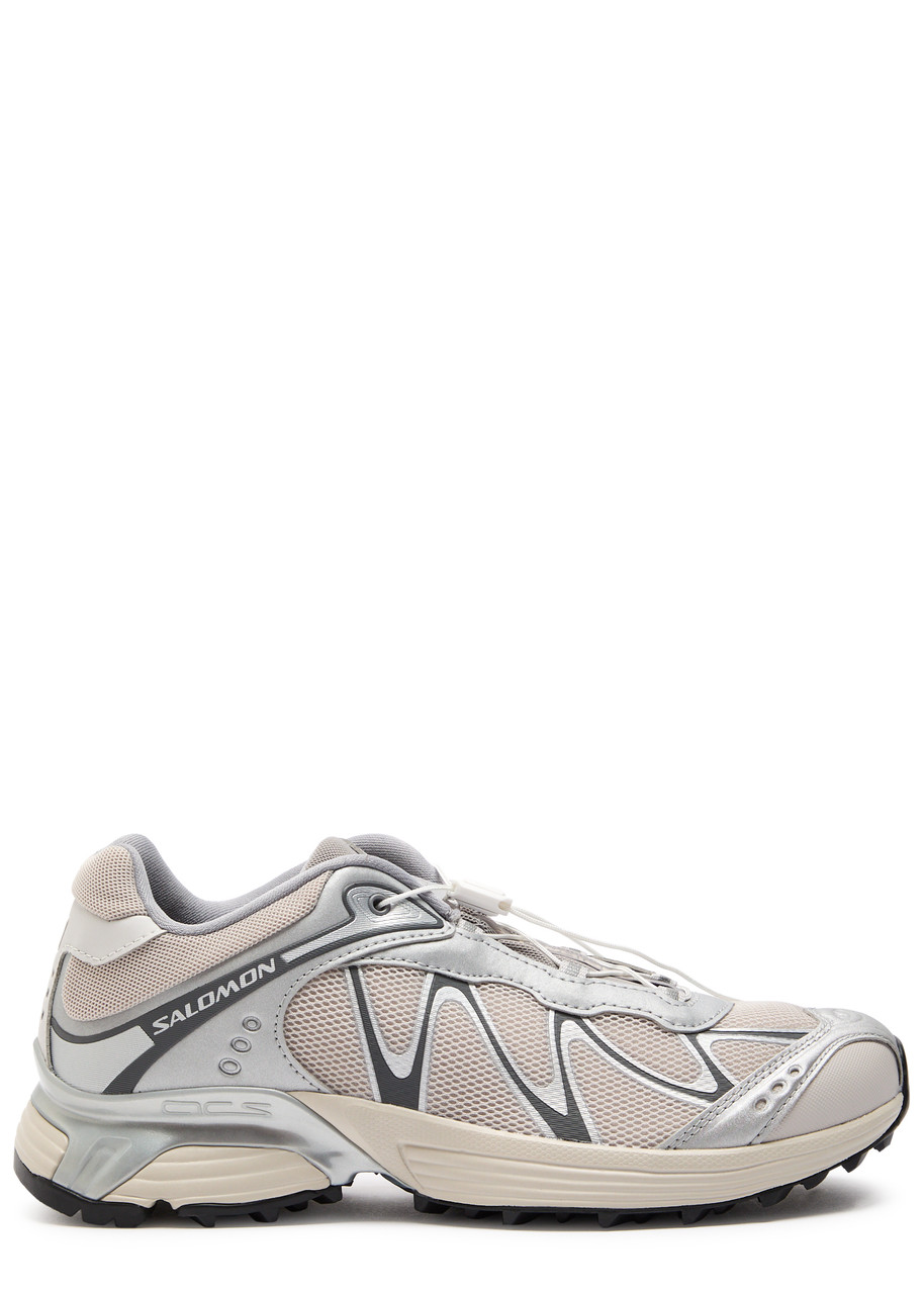 Salomon 'xt-whisper' Grey Sneakers With Printed Logo On The Side And Drawstring Closure