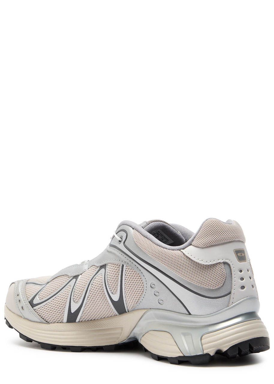 Salomon 'xt-whisper' Grey Sneakers With Printed Logo On The Side And Drawstring Closure