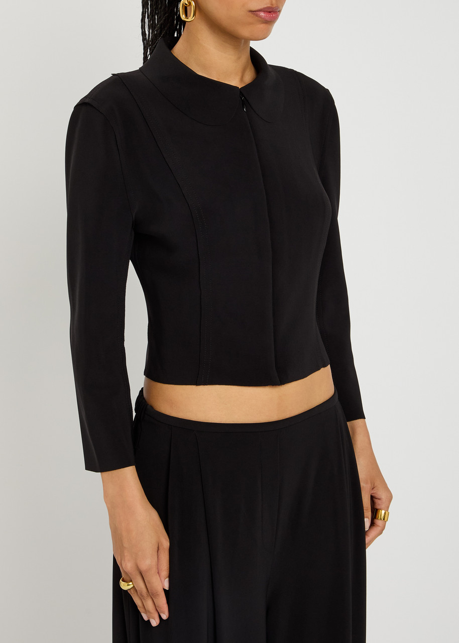 Norma Kamali Girl Cropped Stretch-jersey Jacket