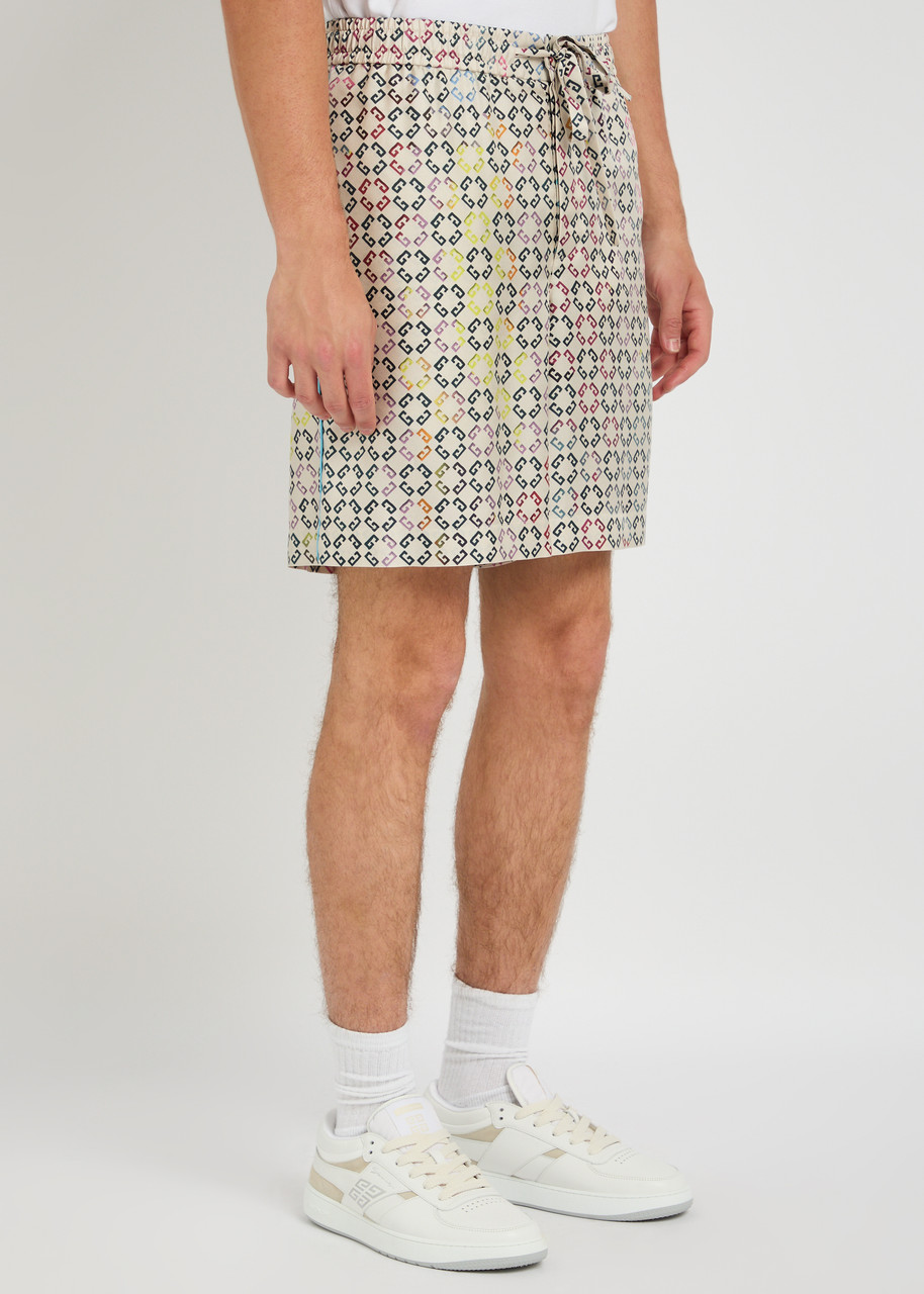  Givenchy Logo-intarsia Silk Pyjama Shorts - Multicoloured 1 - L 