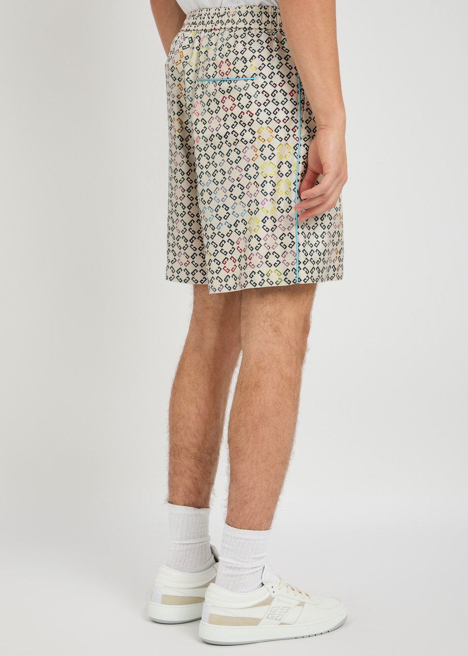 Givenchy Logo-intarsia Silk Pyjama Shorts - Multicoloured 1 - L 