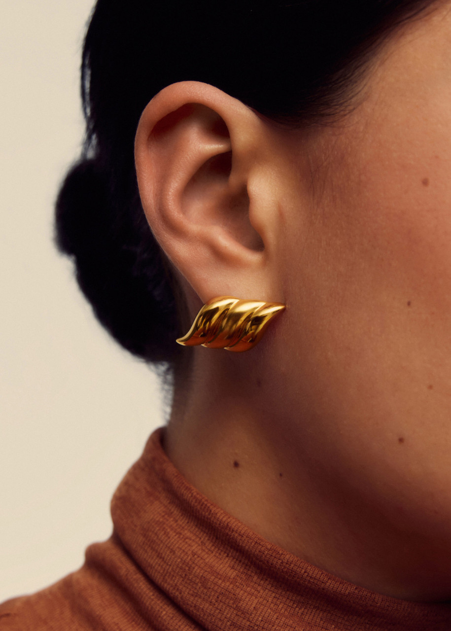 Missoma X Savi 18ct Gold-plated Signature Oversized Stud Earring