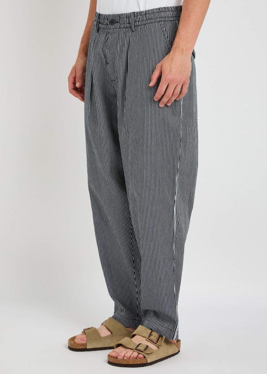 Universal Works Pleated Striped Cotton-twill Trousers