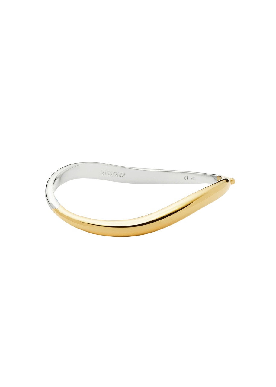 Missoma Womens Savi Signature 18ct Yellow-gold And Rhodium-plated Brass Bangle