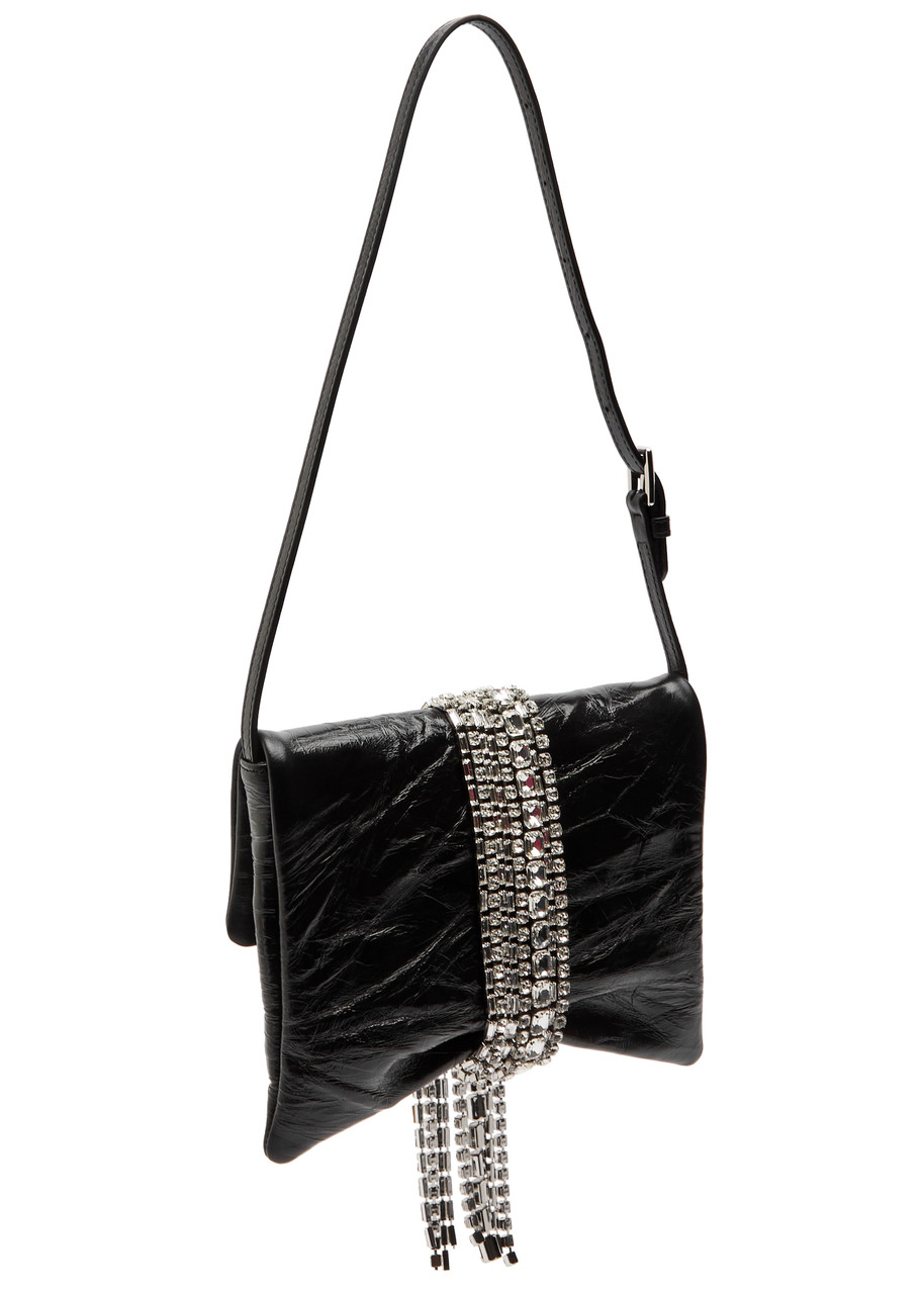 Jimmy Choo Zandra Leather Embellished Shoulder Bag