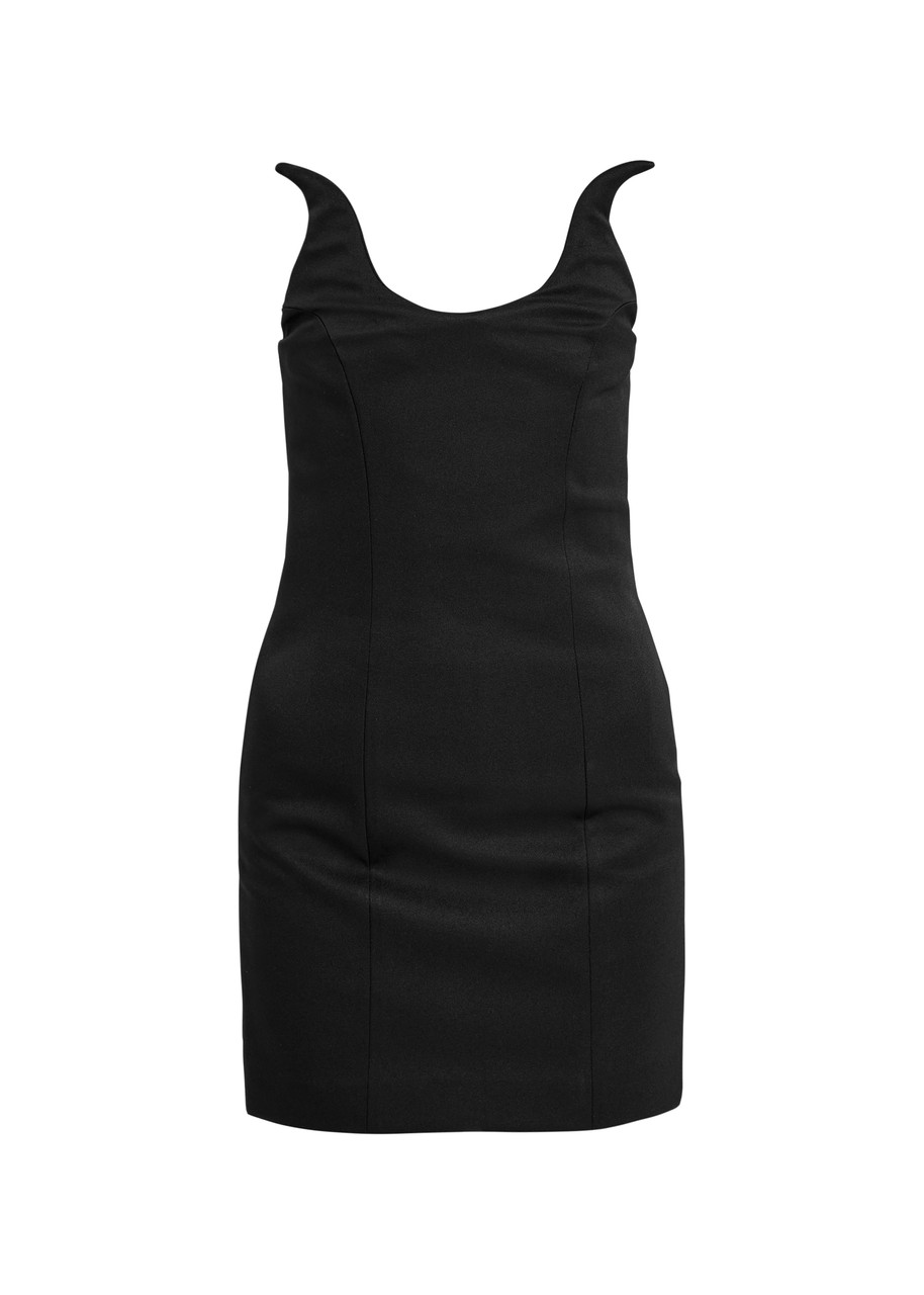Coperni Horn-effect Crepe Mini Dress - Black - 40 (UK12 / M)