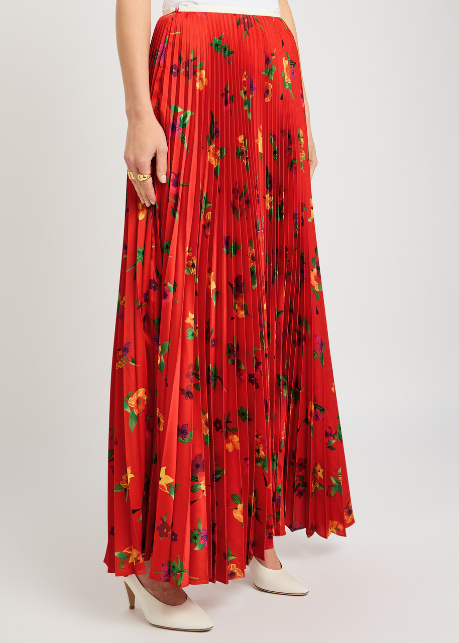 S.s. Daley Ss Daley Kate Pleated Satin Maxi Skirt In Red