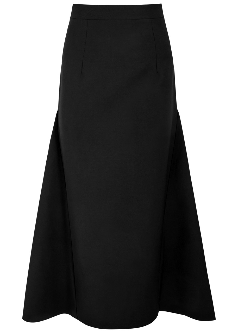 Huishan Zhang Vicky Tailored Wool Midi Skirt - Black