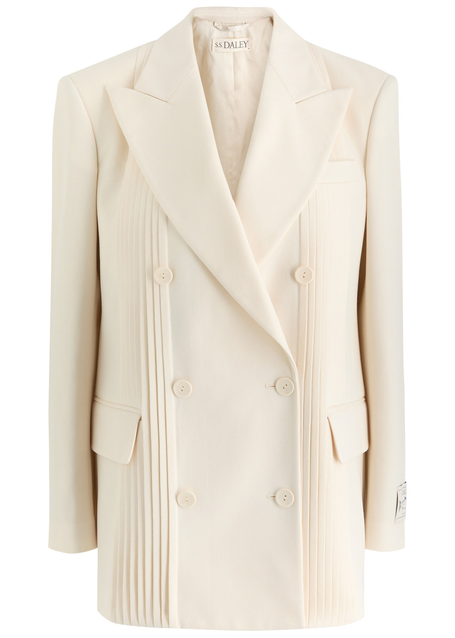 S.s. Daley Ss Daley Martha Pintuck Wool Blazer In White