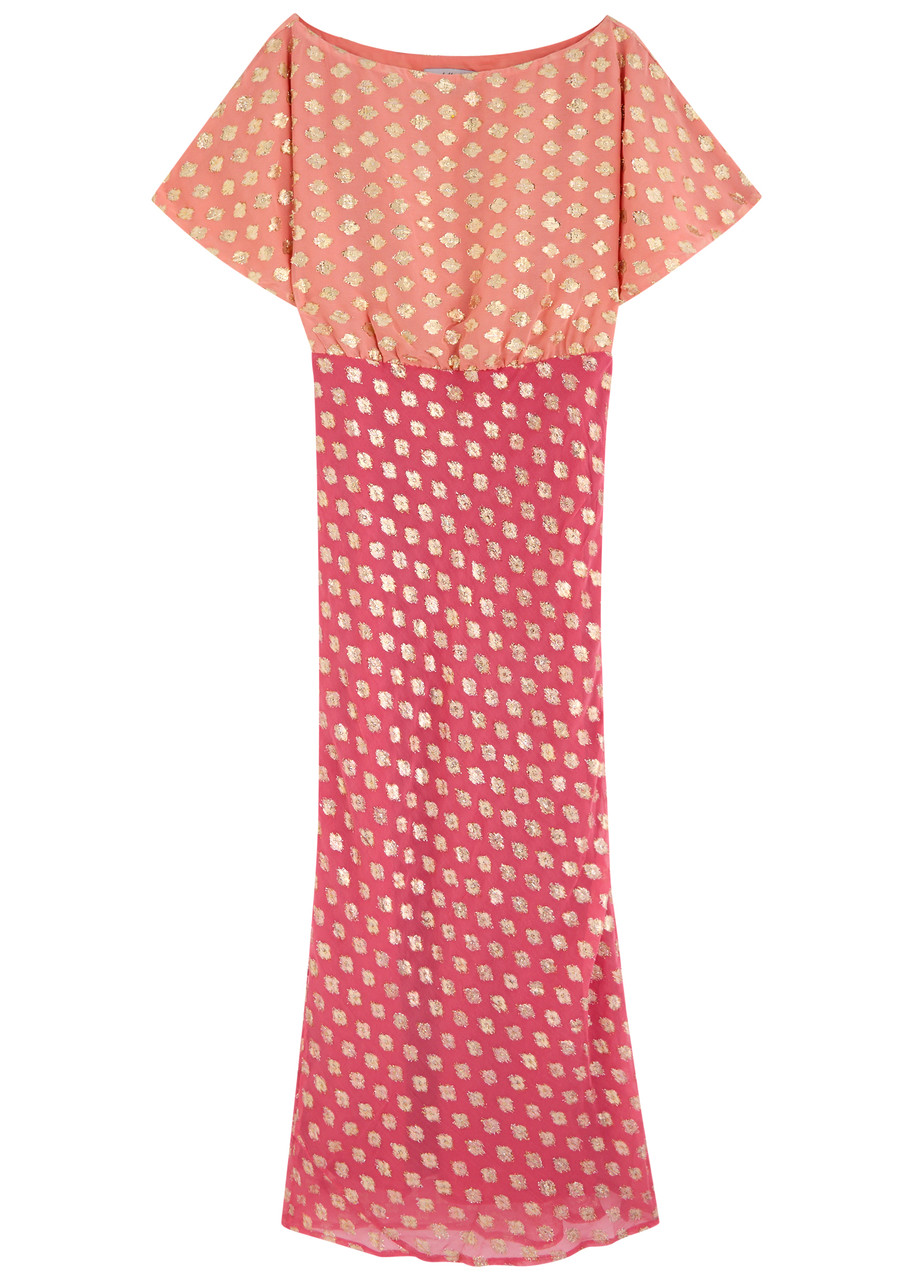 Never Fully Dressed Tilly Embroidered Chiffon Midi Dress
